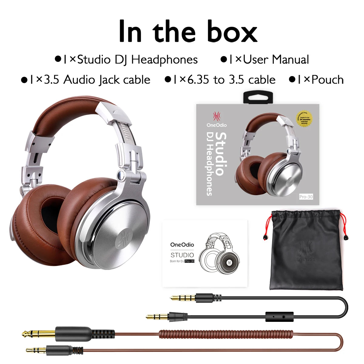 OneOdio Pro 30 Studio DJ Headphones – Wired Over-Ear with Mic