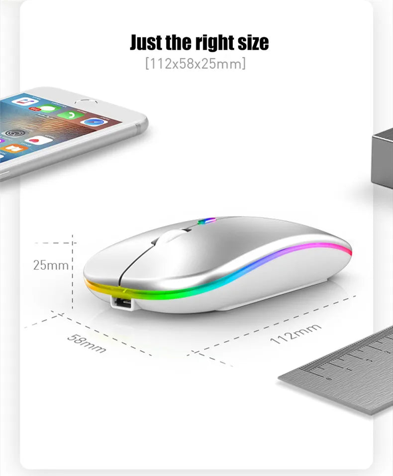 Wireless Rechargeable LED Backlit Mouse