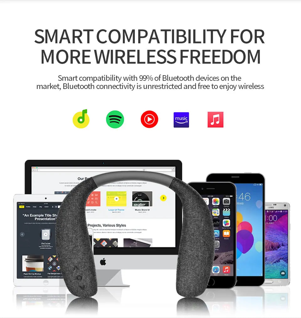 EBS-908 Wearable Neckband Speaker – Bluetooth 5.0 Surround Sound