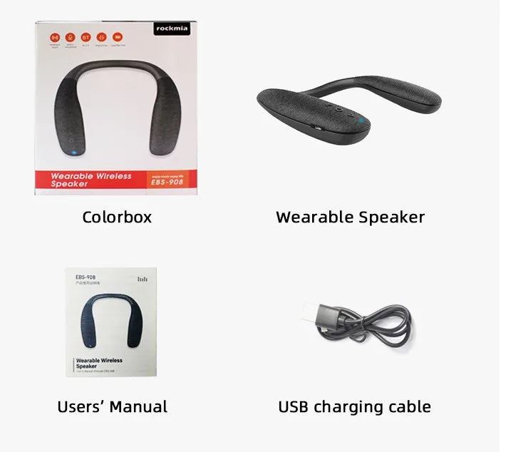 EBS-908 Wearable Neckband Speaker – Bluetooth 5.0 Surround Sound