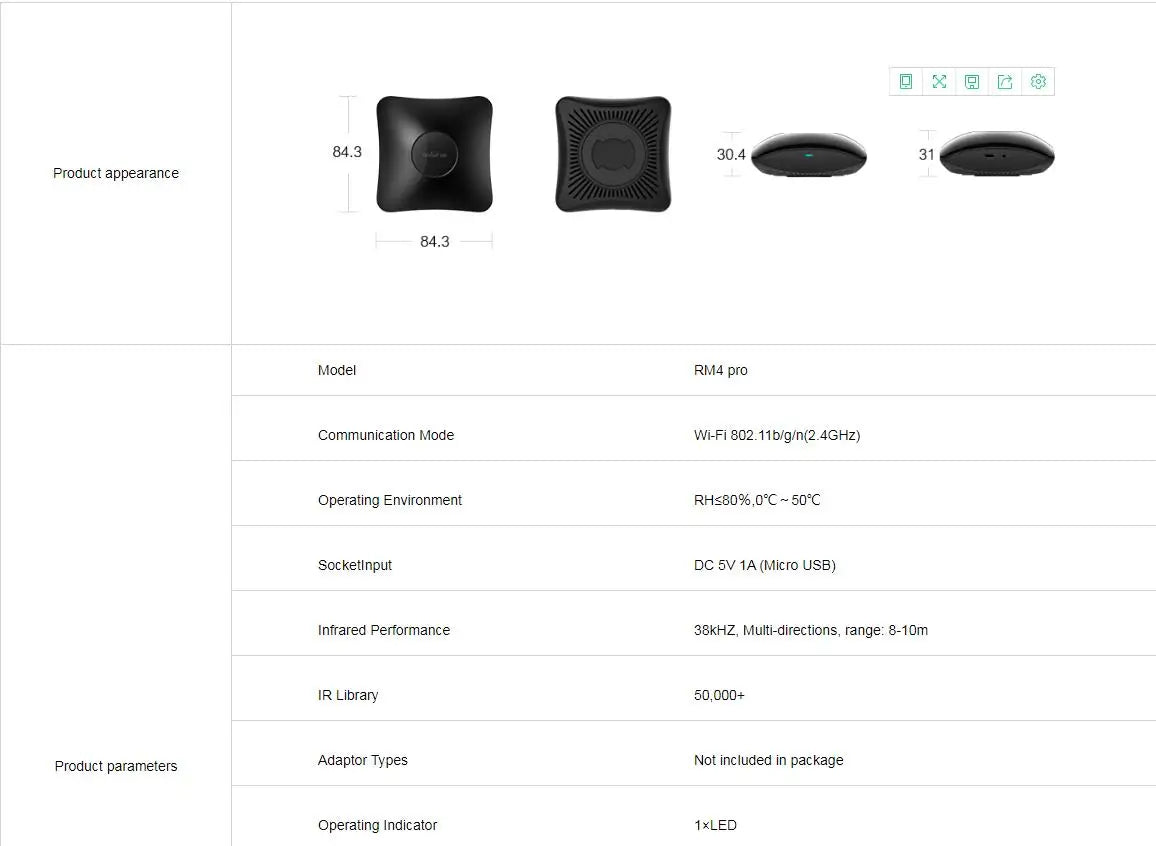 Broadlink RM4 Pro – IR & RF Universal Smart Remote