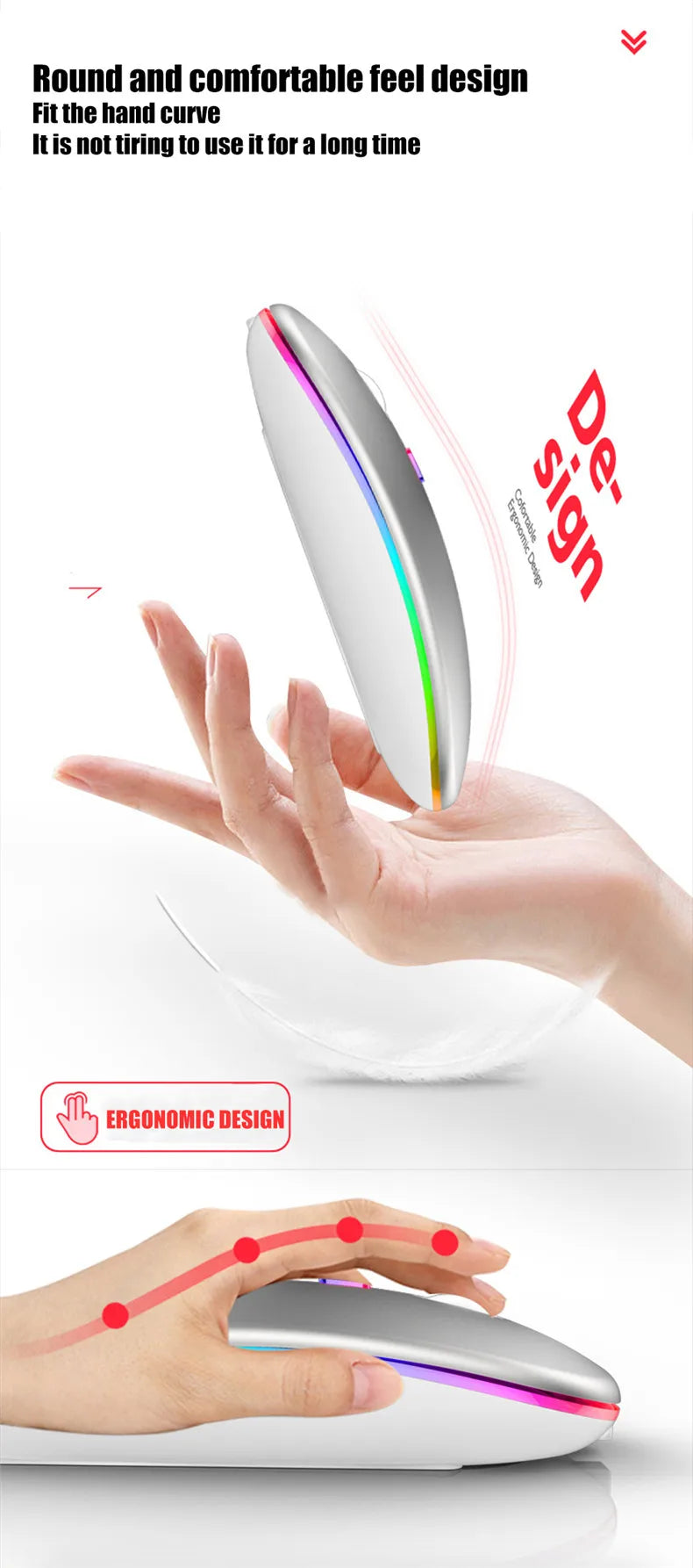 Wireless Rechargeable LED Backlit Mouse