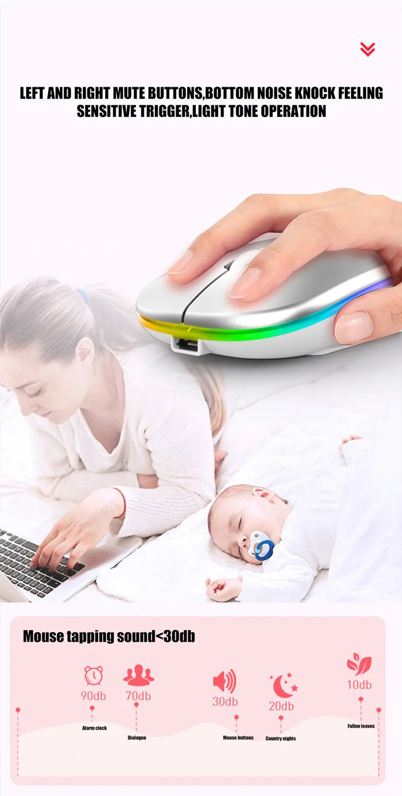 Wireless Rechargeable LED Backlit Mouse