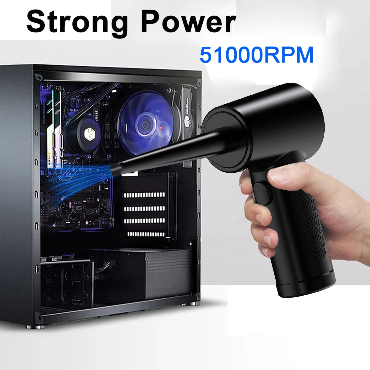 Cordless Electric Air Duster – 51000RPM Wireless Compressed Air Blower