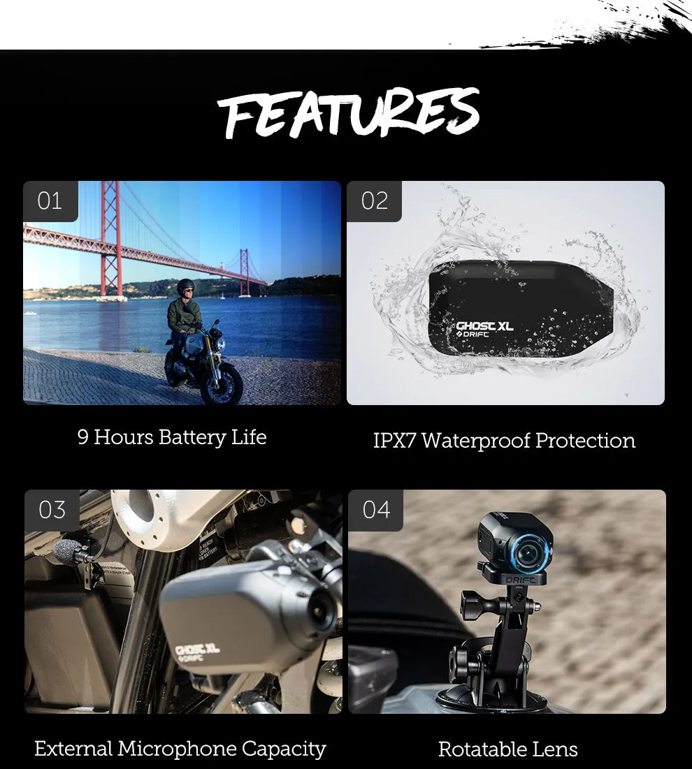 Drift Innovation Ghost XL – 1080p HD Action Camera with Rotating Lens