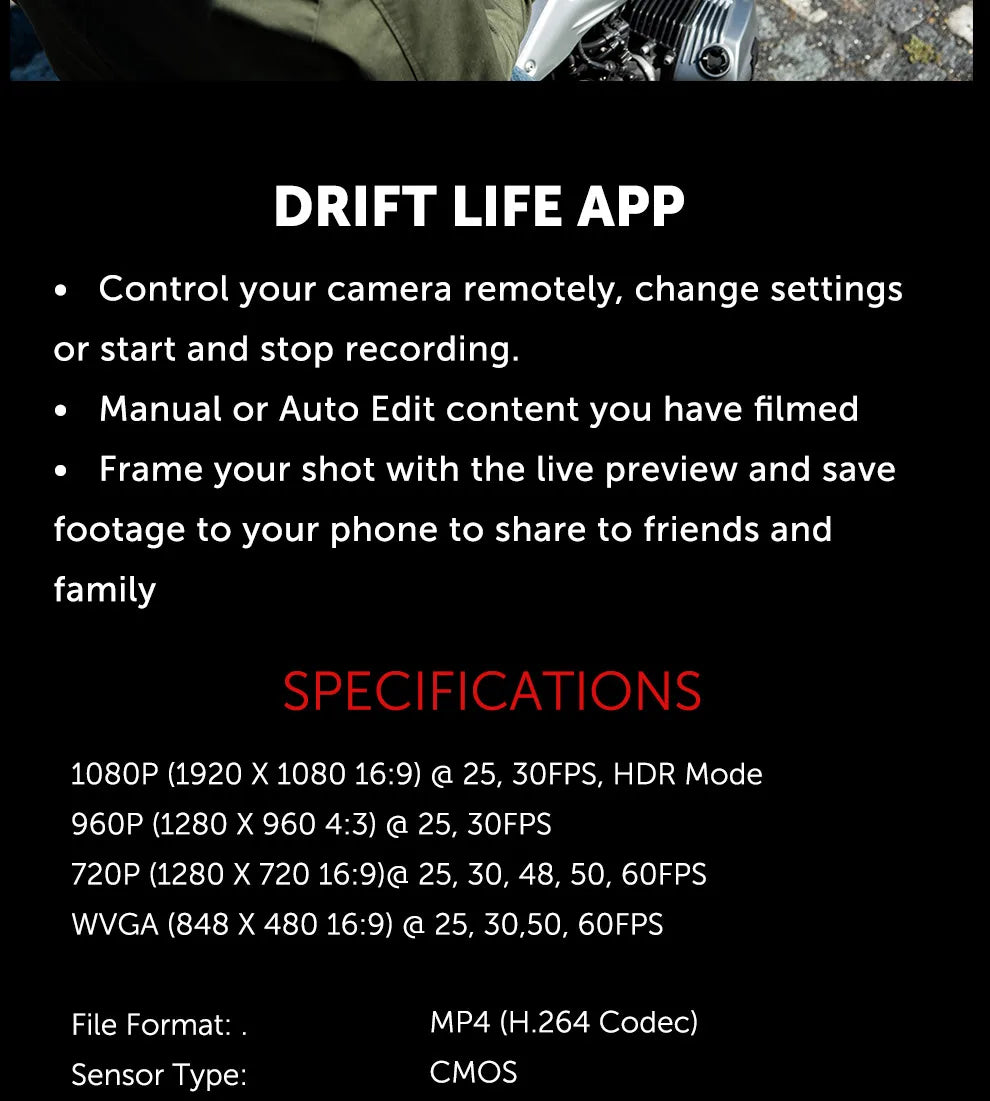 Drift Innovation Ghost XL – 1080p HD Action Camera with Rotating Lens