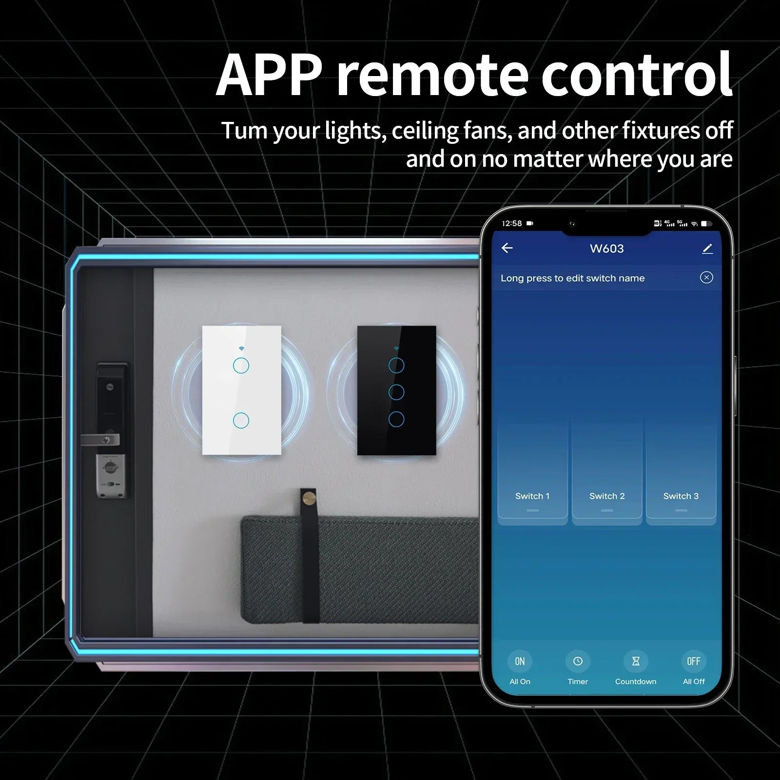 TNCE Tuya WiFi/Zigbee Wall Switch – 1/2/3/4 Gang