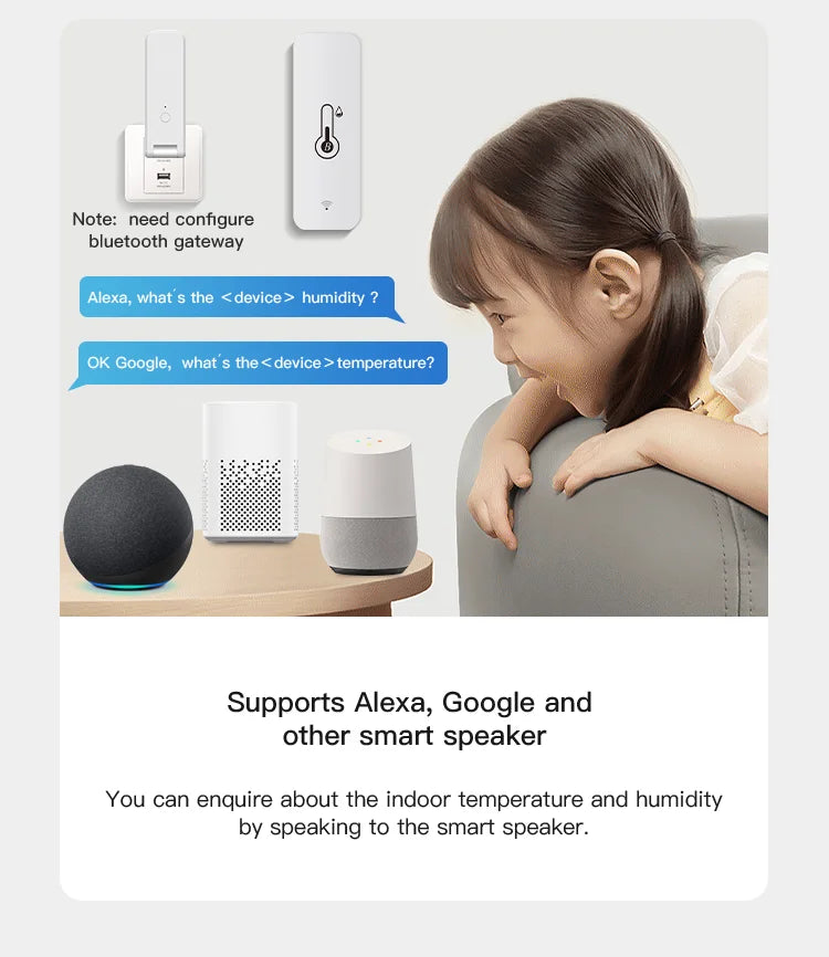 Tuya Smart Temp & Humidity Sensor – 2PACK