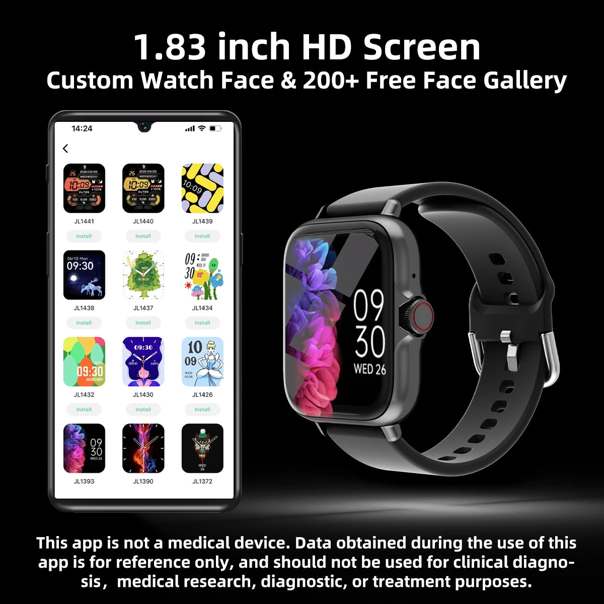 1.83" Waterproof Smart Watch – Call & Fitness Tracker