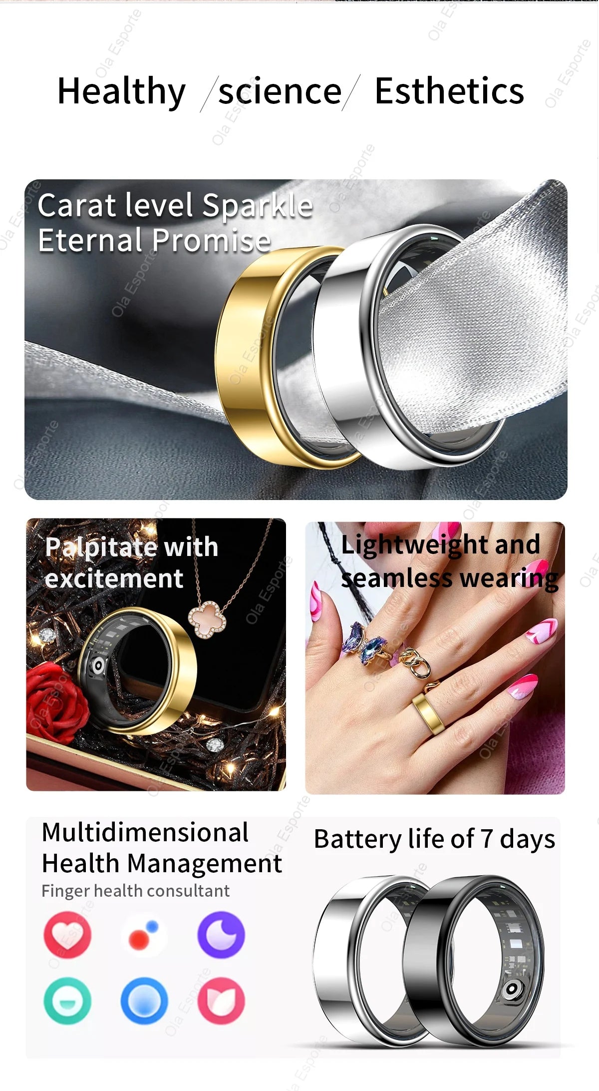 Smart Ring – Bluetooth Heart Rate & Health Monitor