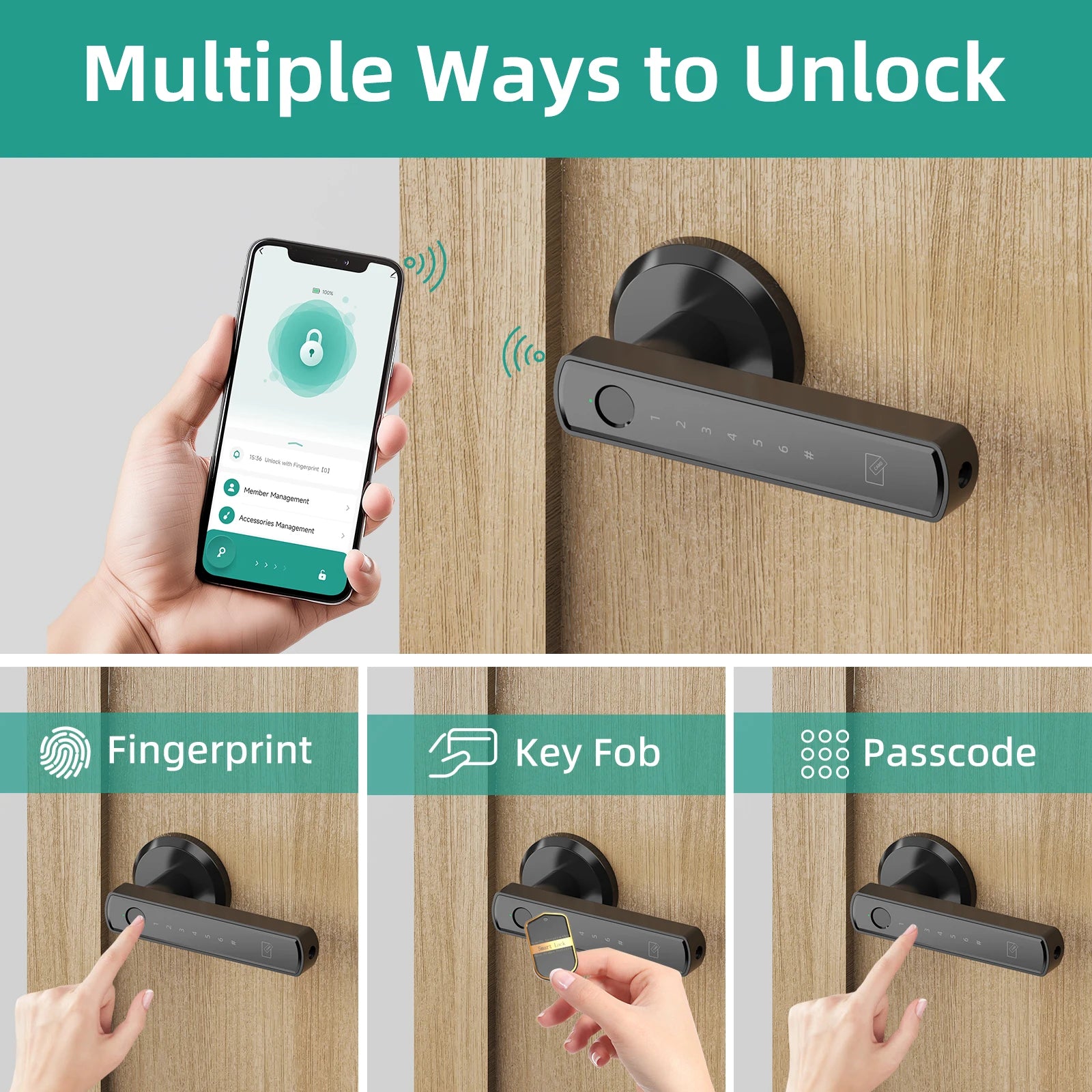 Viladepot Smart Fingerprint Door Lock – Touchscreen Keypad