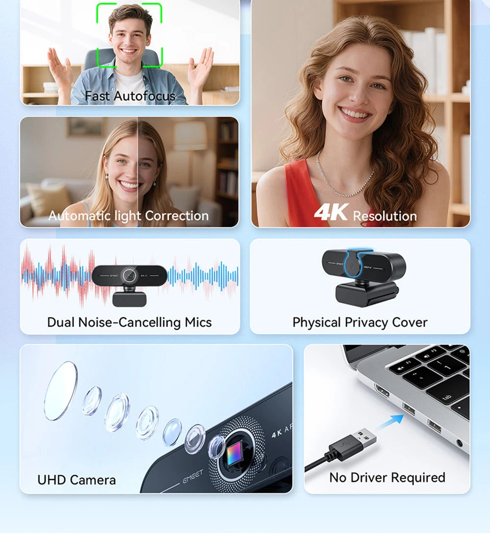 EMEET C60E – 4K/1080p HD Webcam