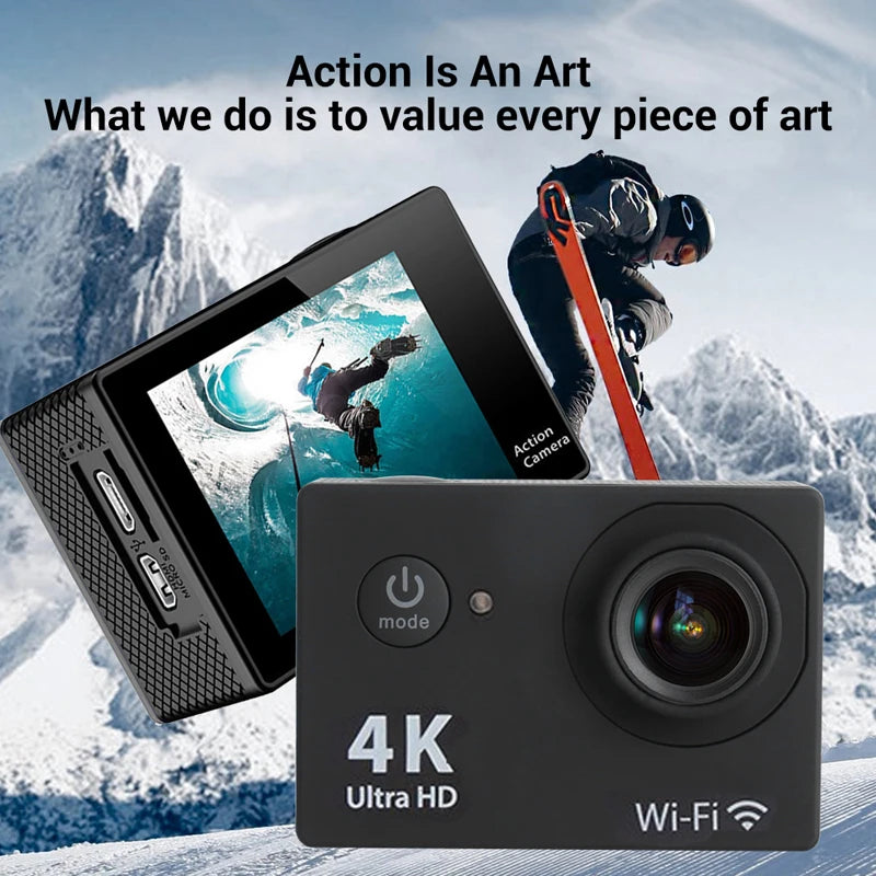 4K Ultra HD Action Camera – 2" Waterproof Helmet Sport Cam