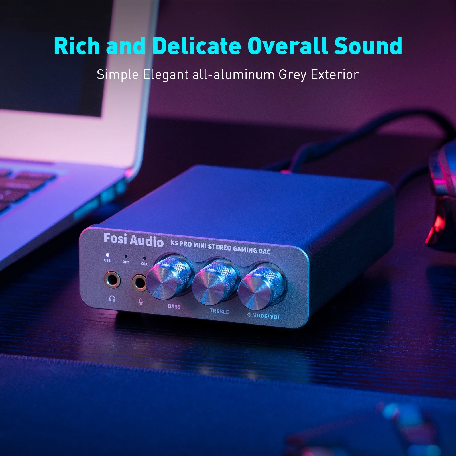 Fosi Audio K5 PRO – USB DAC & Headphone Amplifier