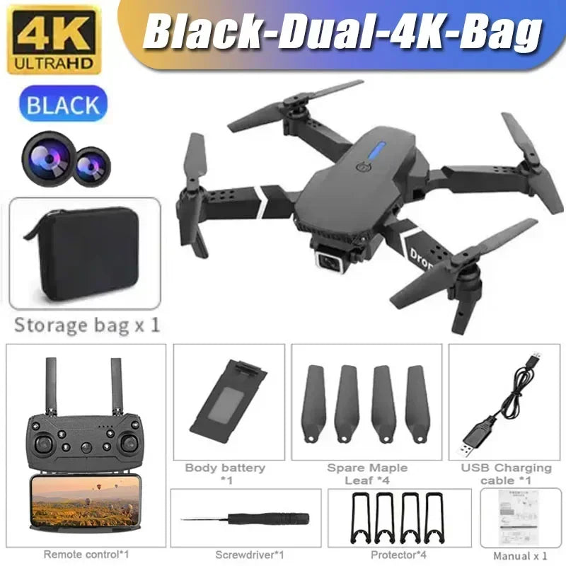 E88Pro 4K Drone – Dual HD Camera, Foldable WiFi FPV Quadcopter