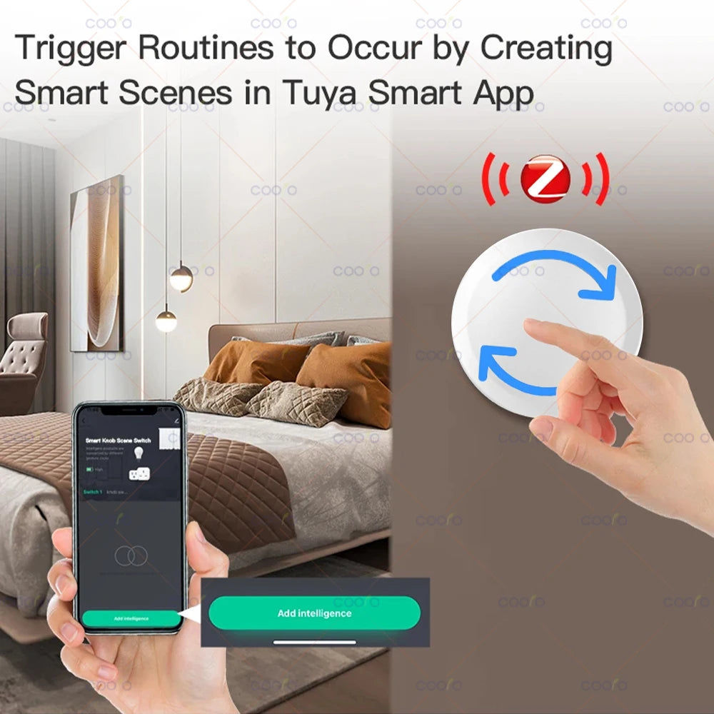 Tuya ZigBee Smart Knob Switch – Rotatable DIY Dimmer