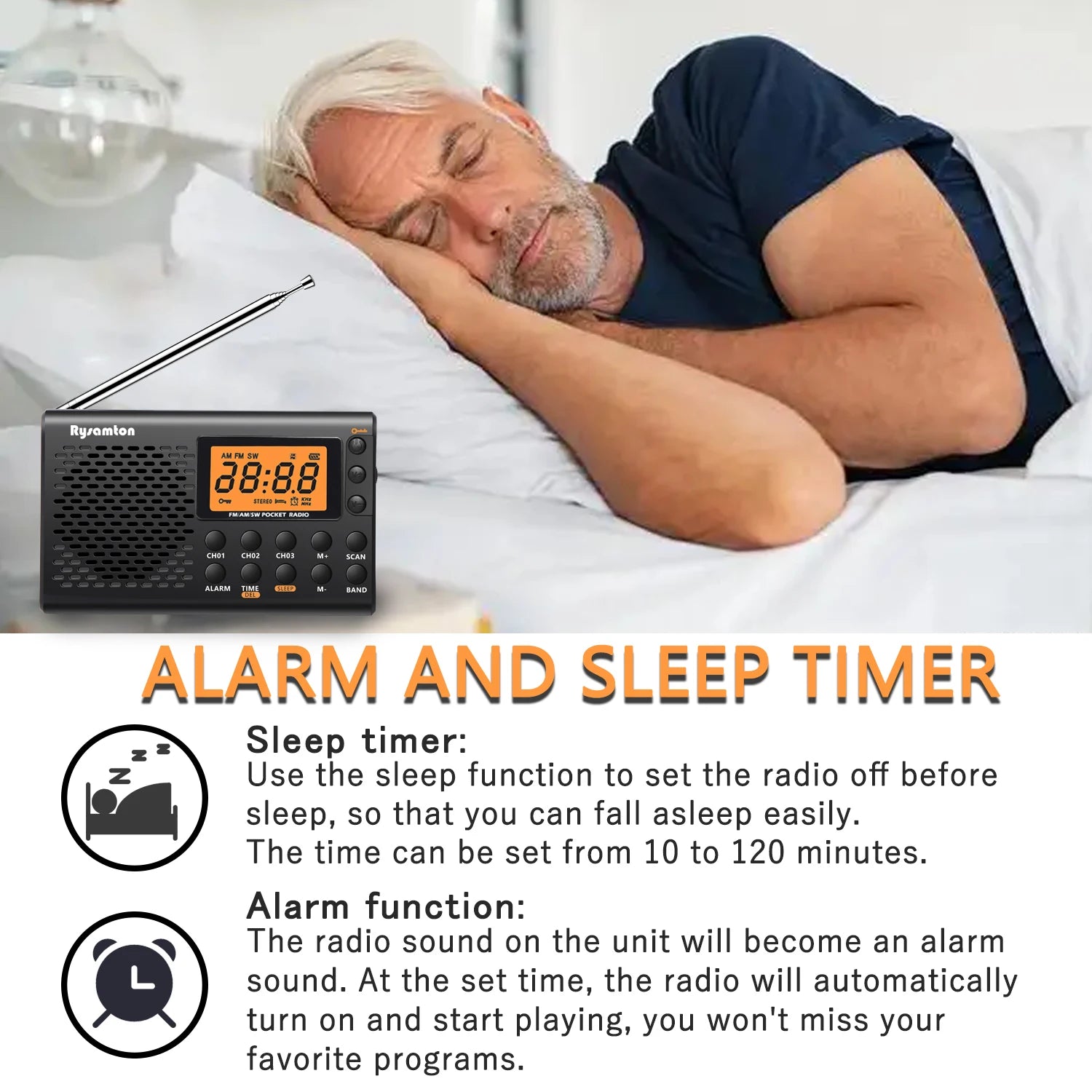 Rysamton Portable AM/FM Shortwave Radio – Digital Display