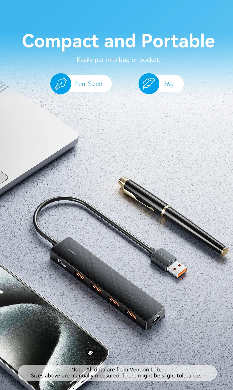Vention 4-Port USB 3.2 Hub 10Gbps