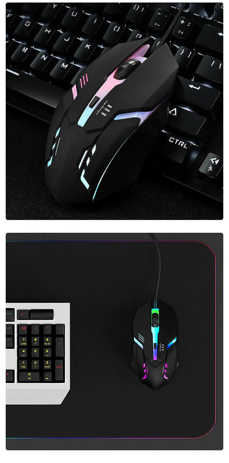 2025 Ergonomic Gaming Mouse – USB Backlit
