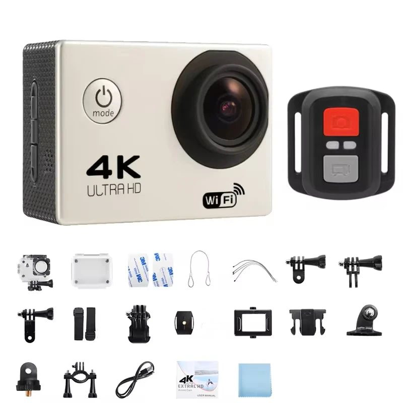 4K Ultra HD Action Camera – 2" Waterproof Helmet Sport Cam