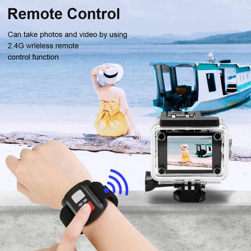 4K Ultra HD Action Camera – 2" Waterproof Helmet Sport Cam