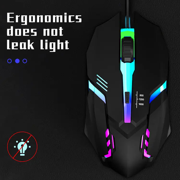 2025 Ergonomic Gaming Mouse – USB Backlit