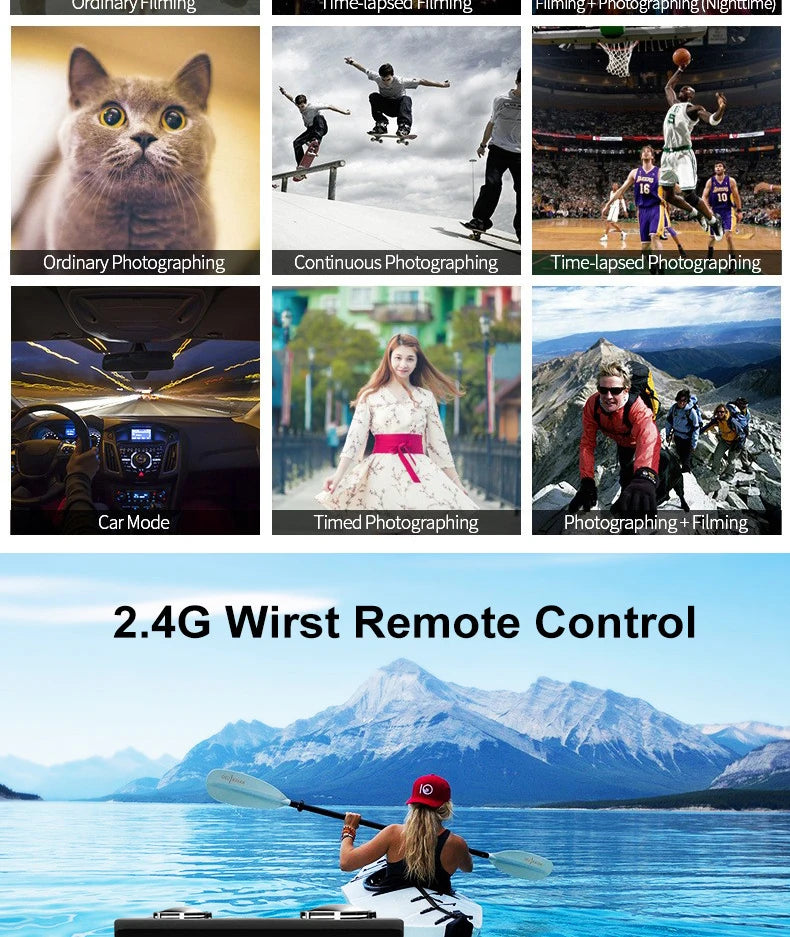 4K Ultra HD Action Camera – 2" Waterproof Helmet Sport Cam
