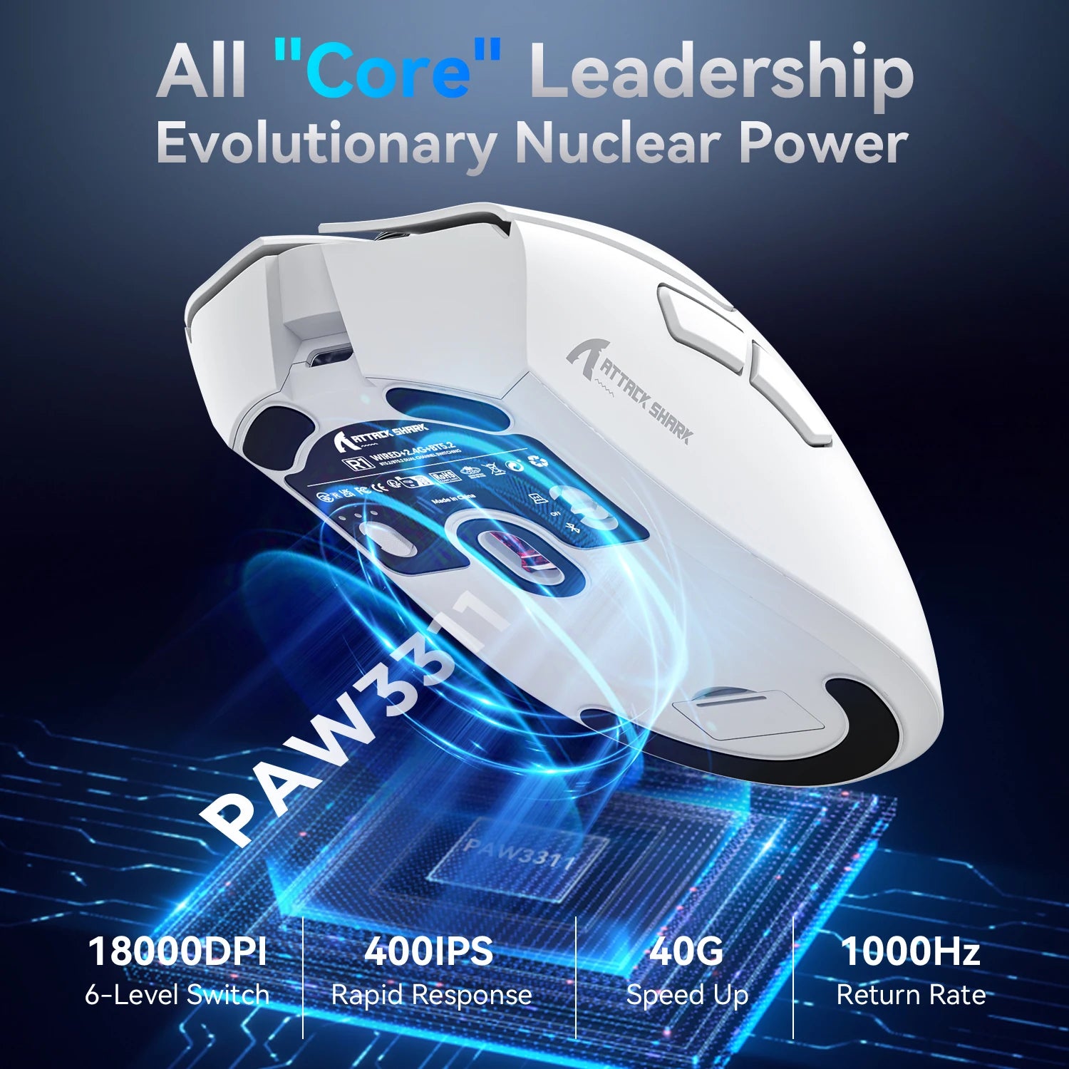 Attack Shark R1 Wireless Gaming Mouse – PAW3311 Sensor & Tri-Mode