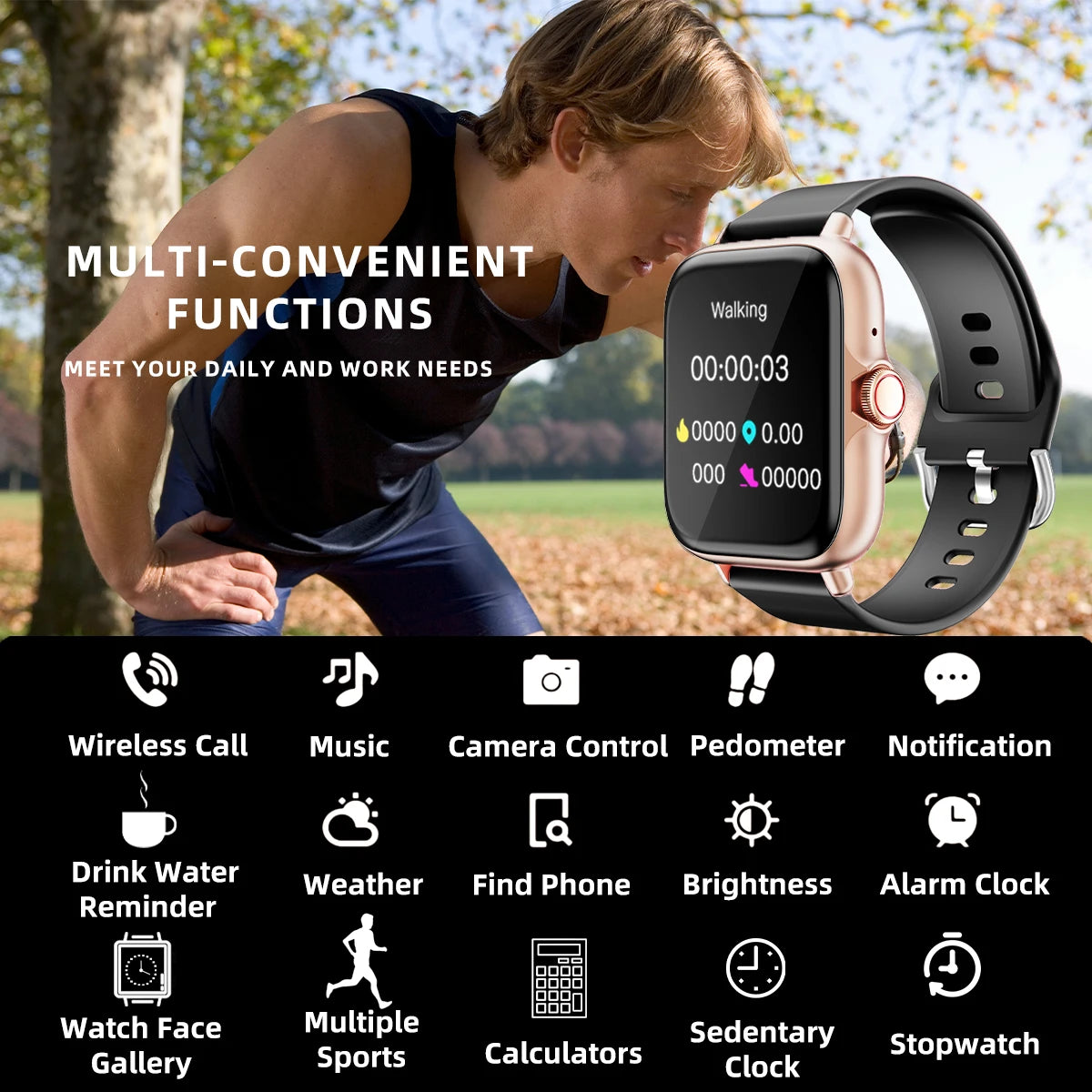 1.83" Waterproof Smart Watch – Call & Fitness Tracker