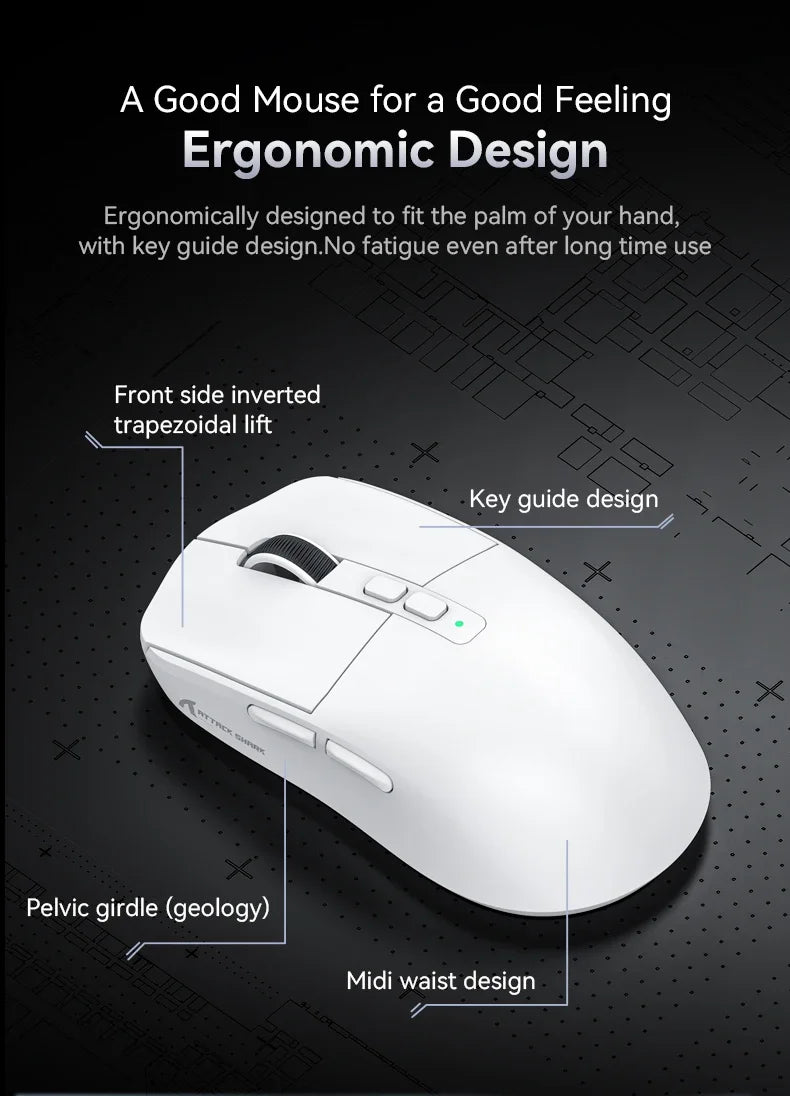 Attack Shark X6 Bluetooth Gaming Mouse – PAW3395 & Tri-Mode