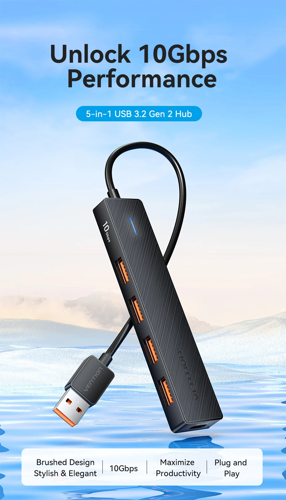 Vention 4-Port USB 3.2 Hub 10Gbps
