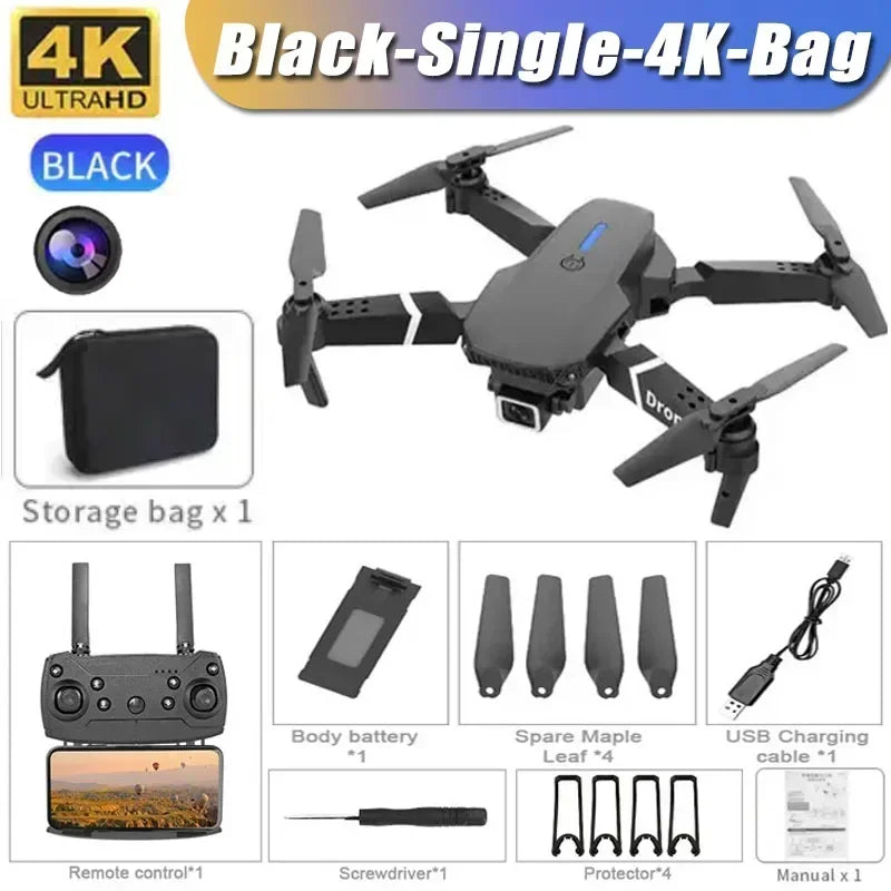 E88Pro 4K Drone – Dual HD Camera, Foldable WiFi FPV Quadcopter
