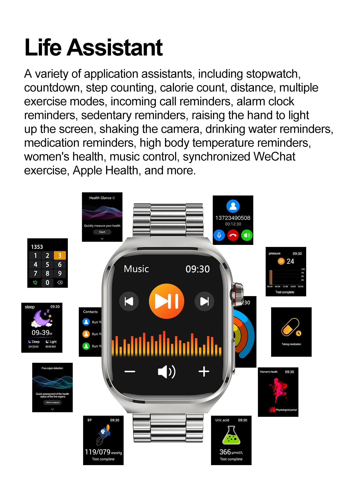 2025 Smart Health Watch – Uric Acid & Body Fat Monitor