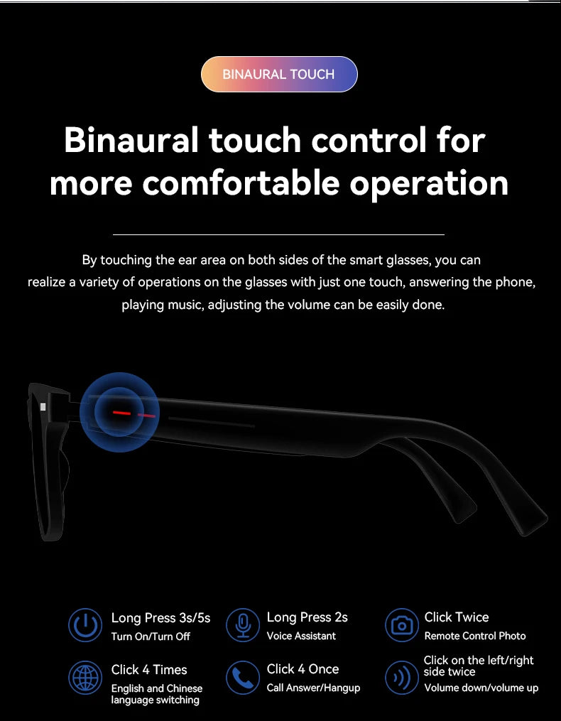 LAXASFIT Smart Sunglasses – Anti-Blue Light, Bluetooth & UV Protection