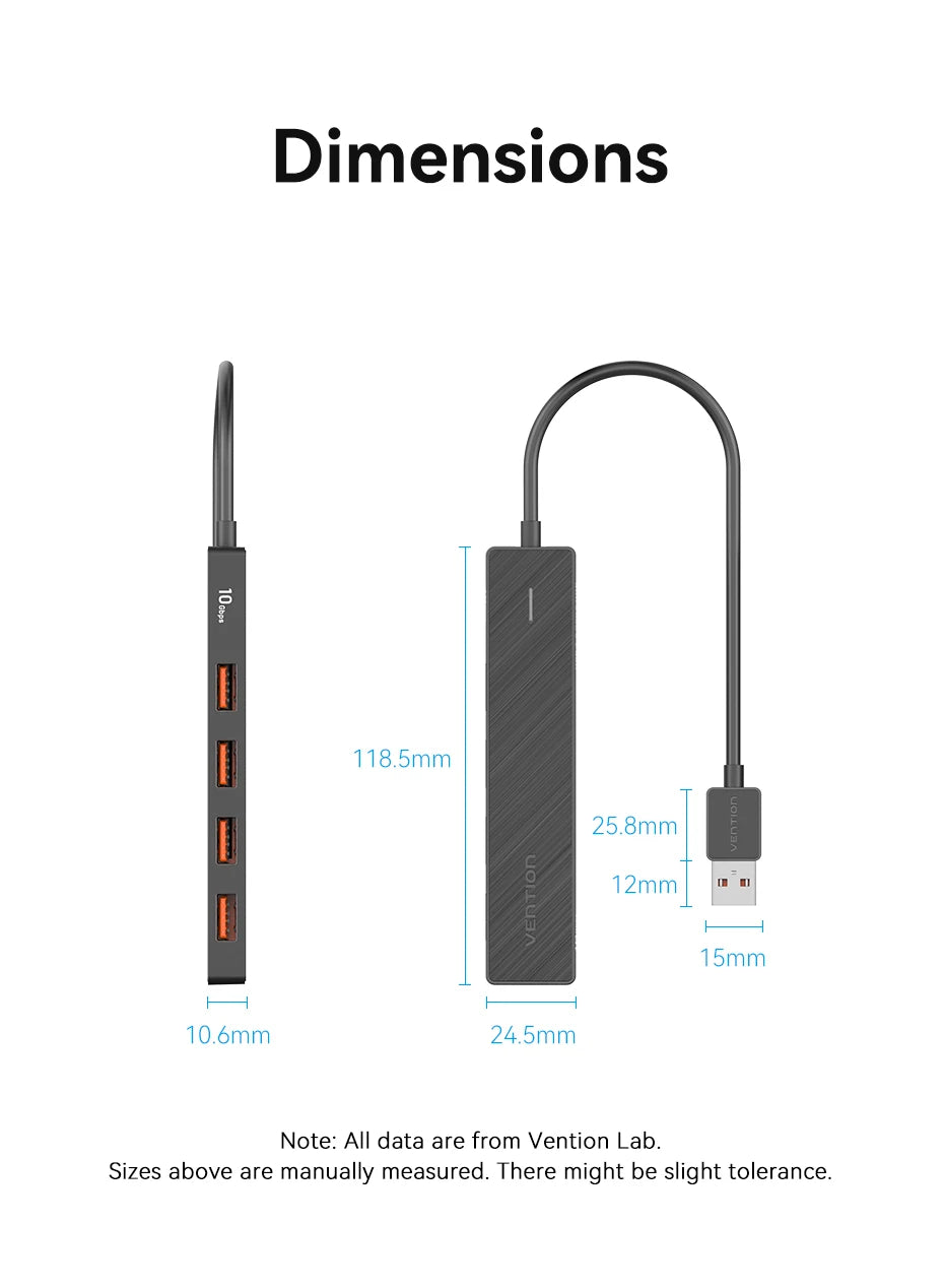 Vention 4-Port USB 3.2 Hub 10Gbps