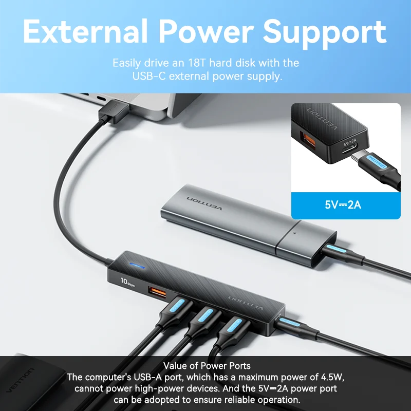 Vention 4-Port USB 3.2 Hub 10Gbps