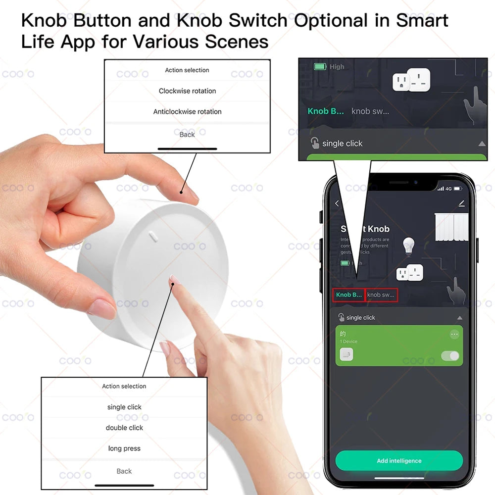 Tuya ZigBee Smart Knob Switch – Rotatable DIY Dimmer