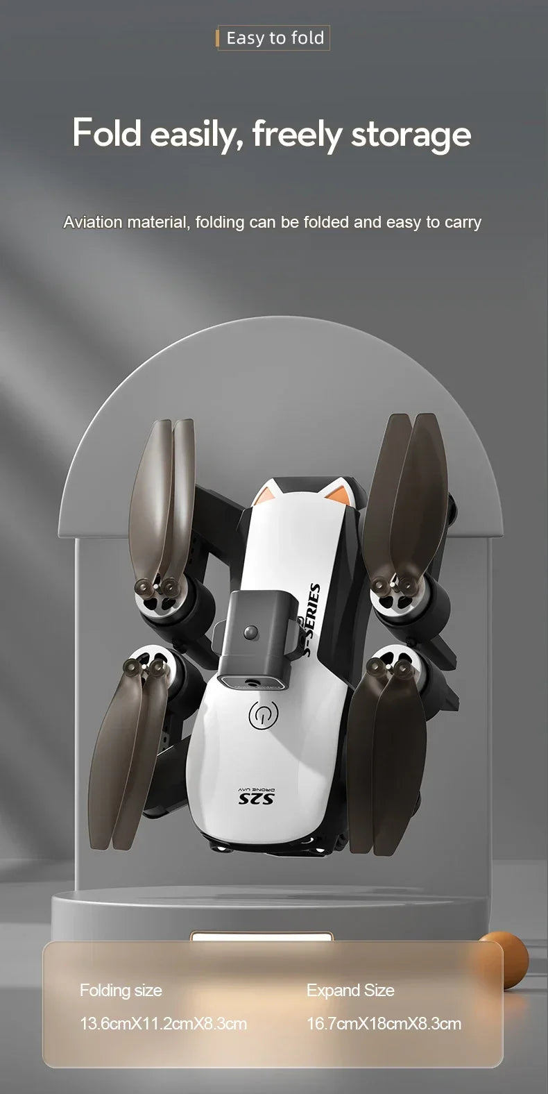 S2S Mini Drone – 8K HD Camera, Obstacle Avoidance & Foldable Quadcopter