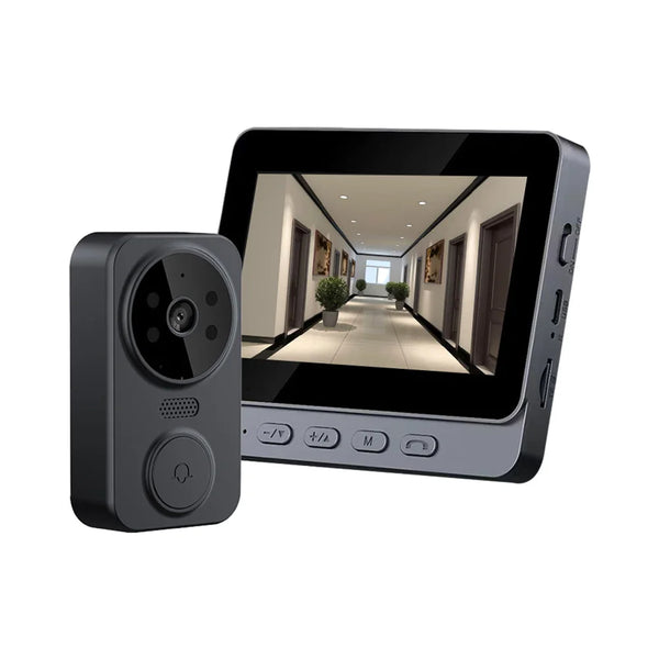 Wireless Video Doorbell with 4.3" HD Screen & WiFi Intercom