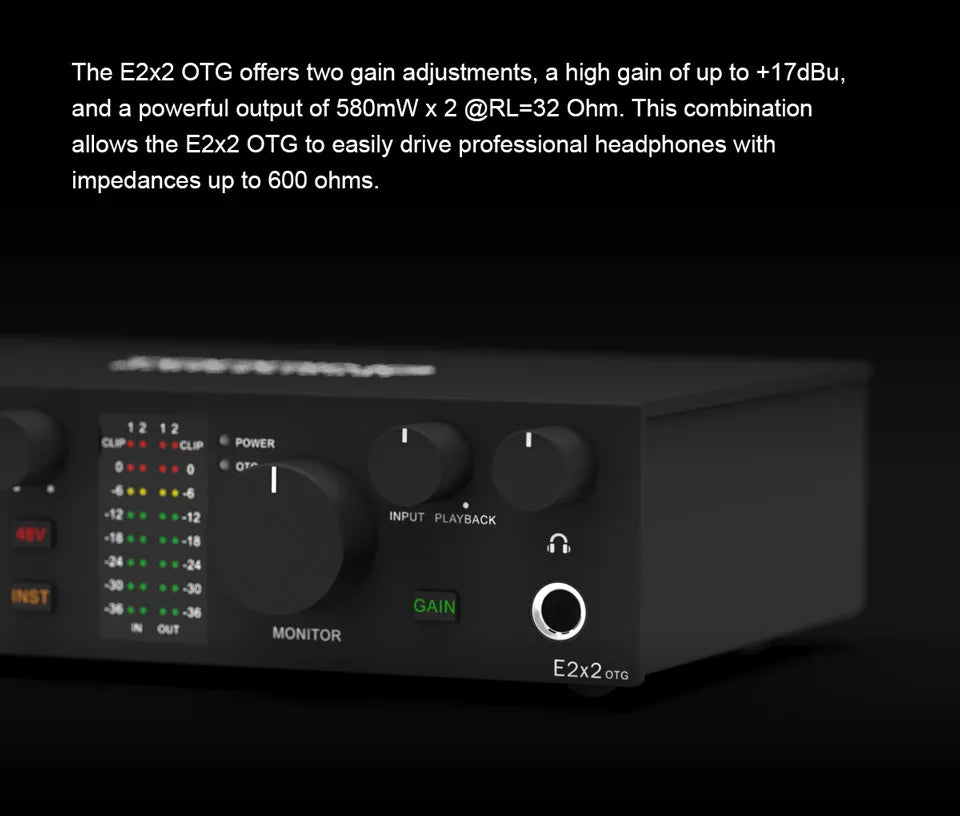 TOPPING E2x2 OTG – 2-in/2-out Audio Interface