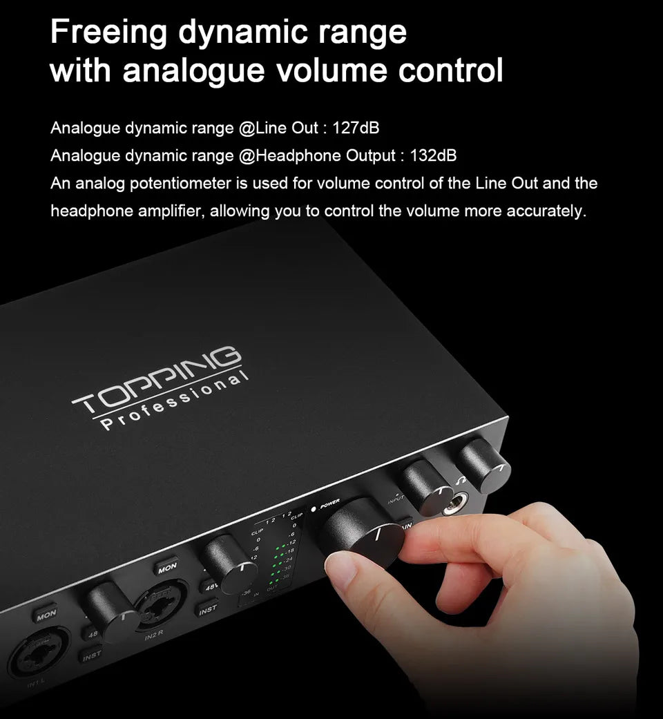 TOPPING E2x2 OTG – 2-in/2-out Audio Interface