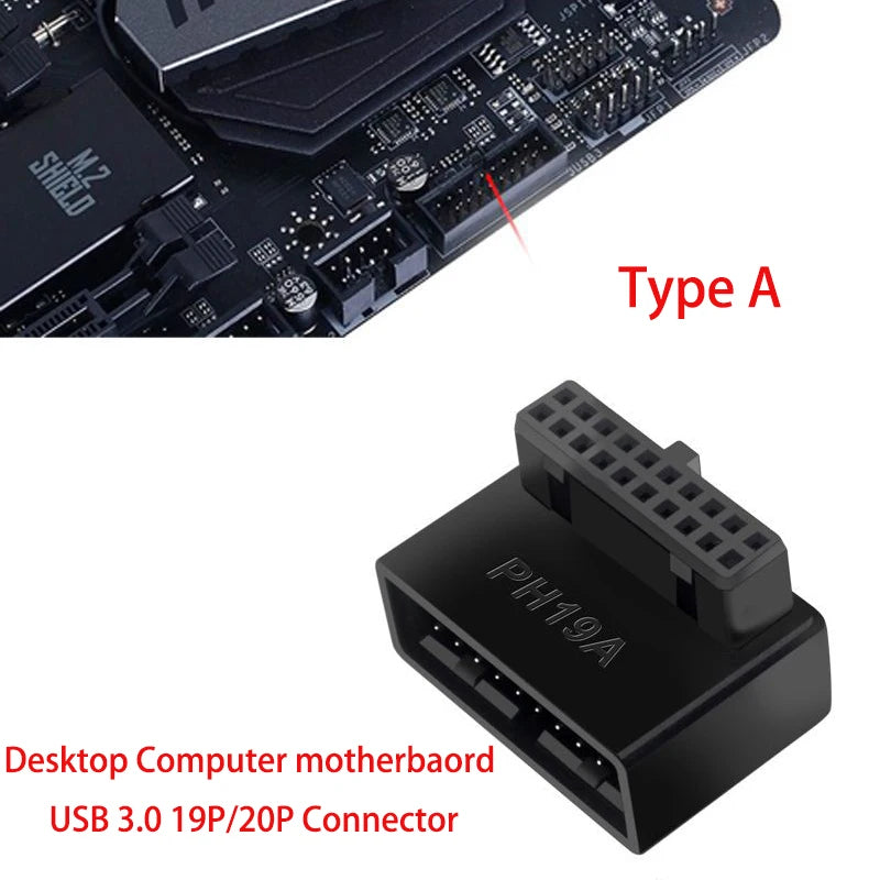 USB 3.0 19/20-Pin Motherboard Adapter – 90° Connector
