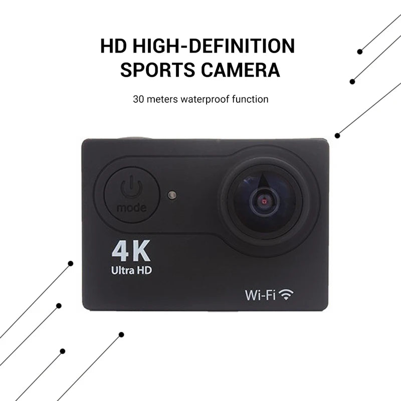 4K Ultra HD Action Camera – 2" Waterproof Helmet Sport Cam