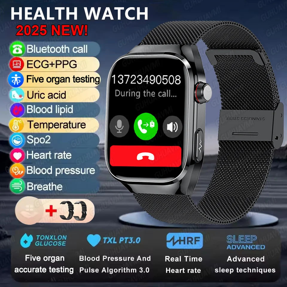 2025 Smart Health Watch – Uric Acid & Body Fat Monitor