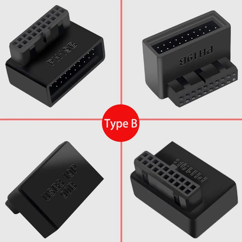 USB 3.0 19/20-Pin Motherboard Adapter – 90° Connector