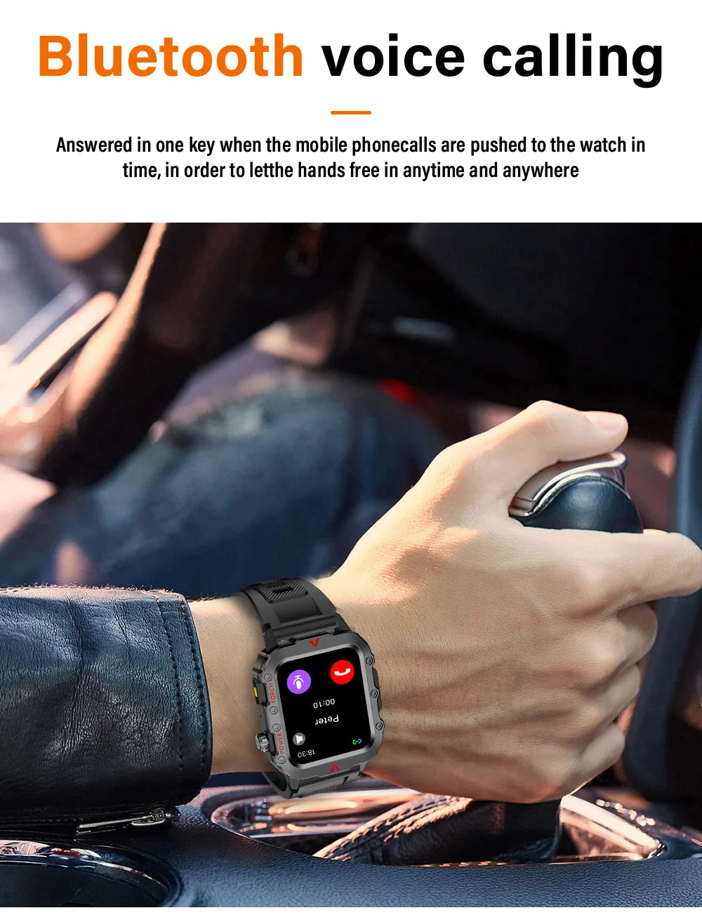 LAXASFIT Men’s Sports Smart Watch – 1.71″ LED Display
