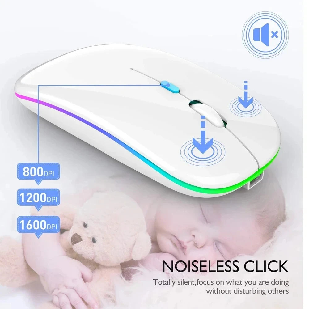 Wireless Rechargeable LED Backlit Mouse