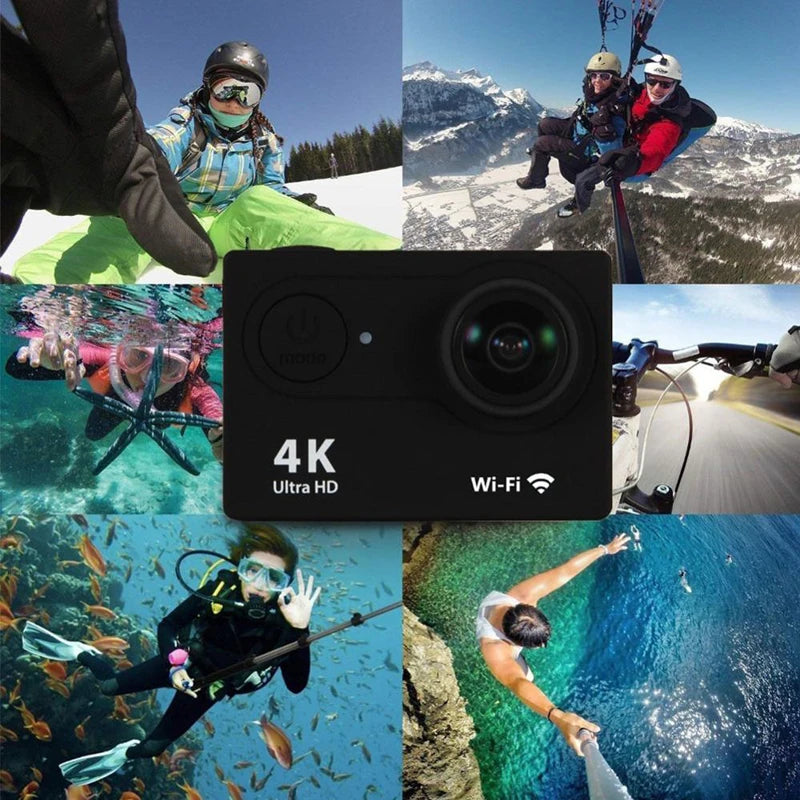 4K Ultra HD Action Camera – 2" Waterproof Helmet Sport Cam
