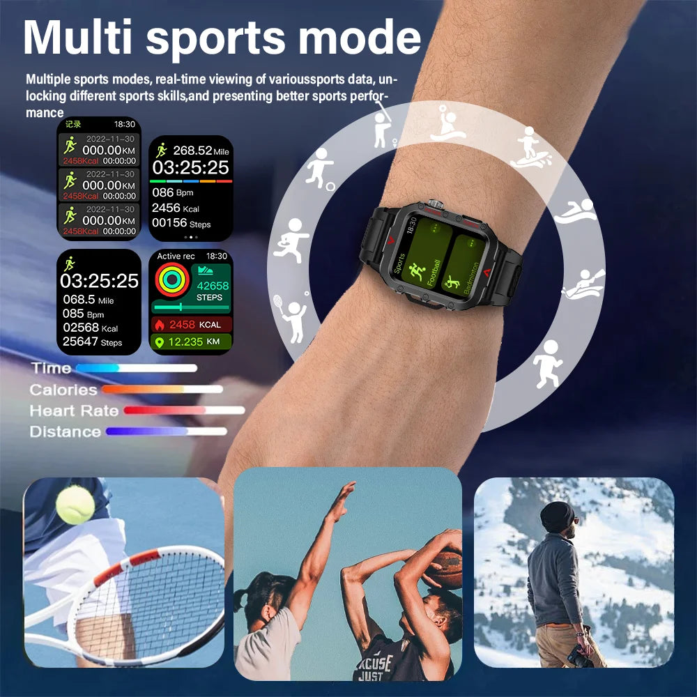 LAXASFIT Men’s Sports Smart Watch – 1.71″ LED Display