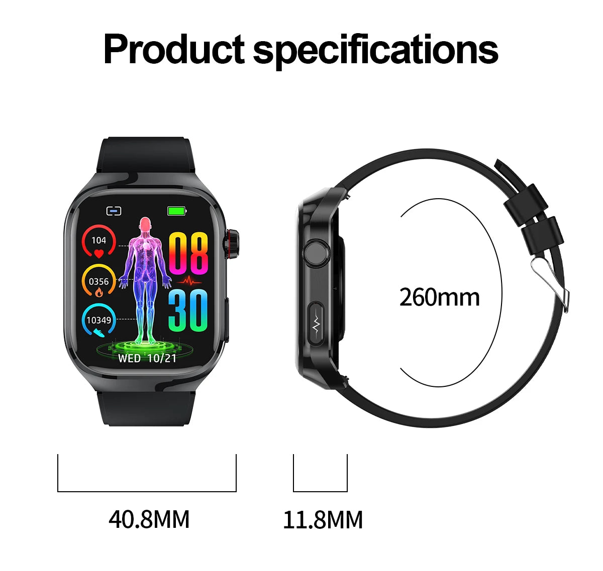 2025 Smart Health Watch – Uric Acid & Body Fat Monitor